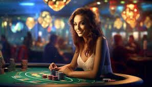 bandar999 login live-dealer studio with professional blackjack table and HD broadcast setup